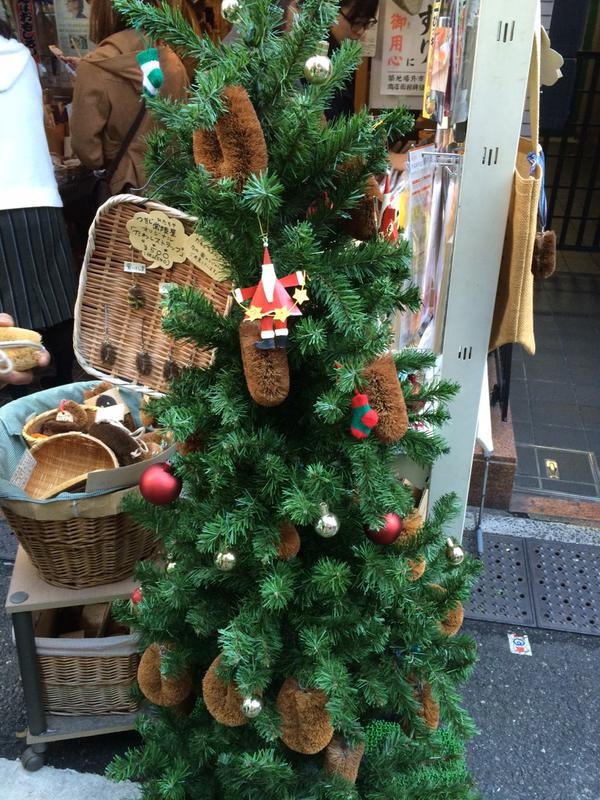 5. Christmas Tree Adorned with Cleaning Scrubbers