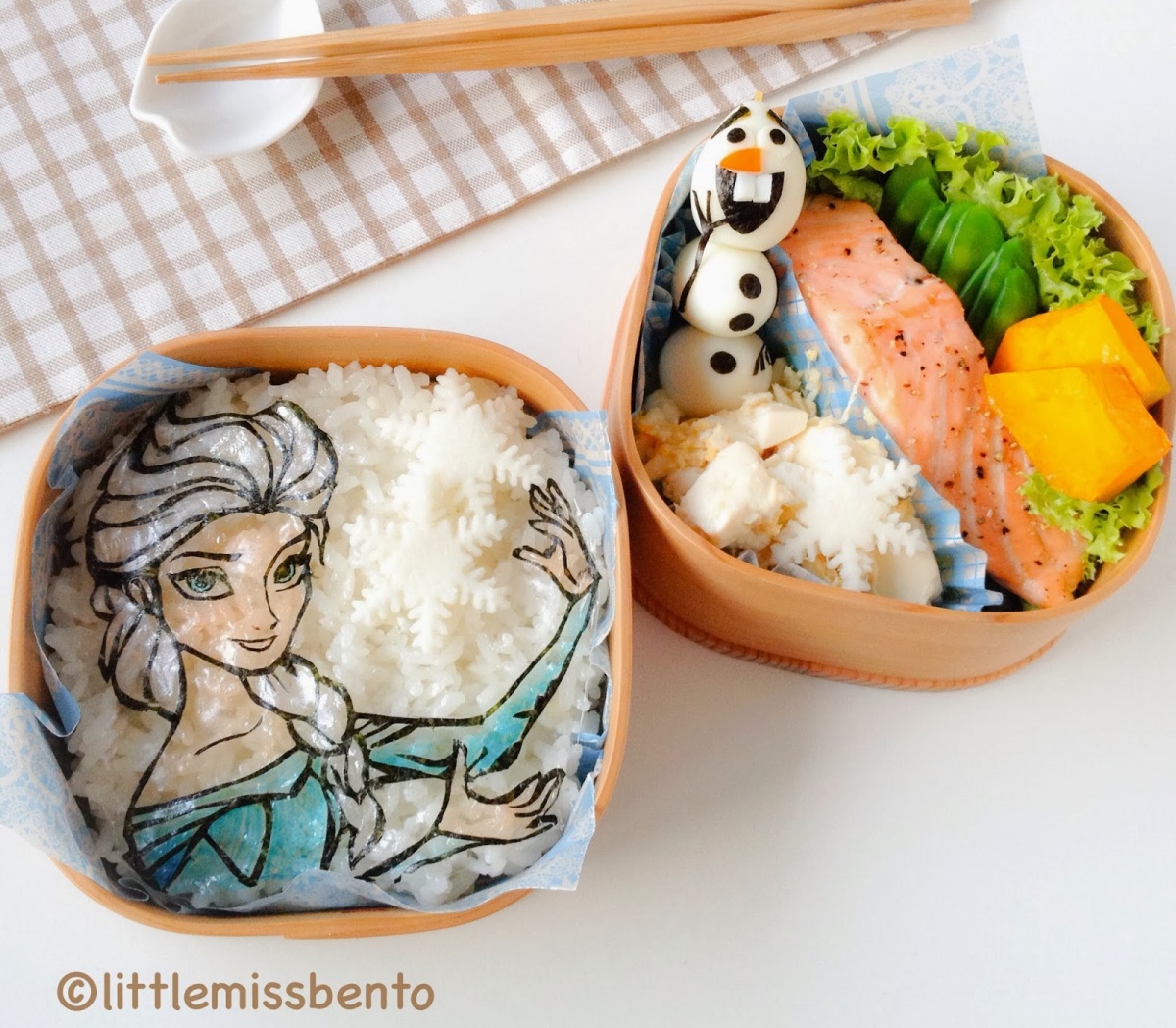 1. Olaf & Snow Queen Elsa Bento