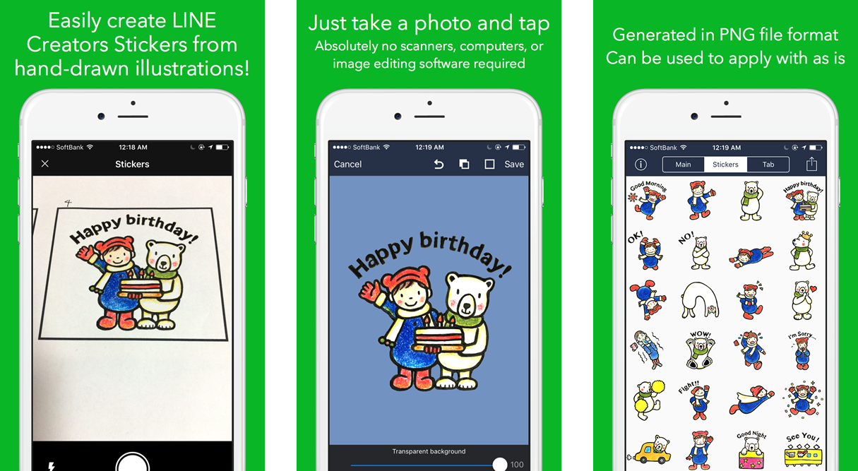 Line Stickers from Hand-Drawn Illustrations