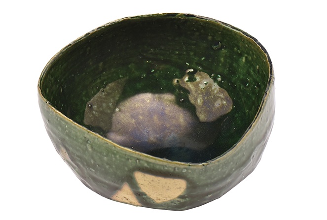 2. Oribe Chawan Teacup/Bowl (Pottery)