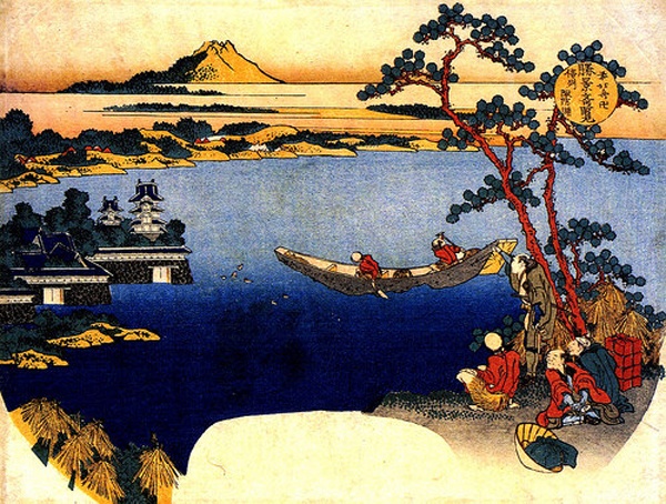5. อีกภาพหนึ่งของปราสาท Takashima โดย Hokusai