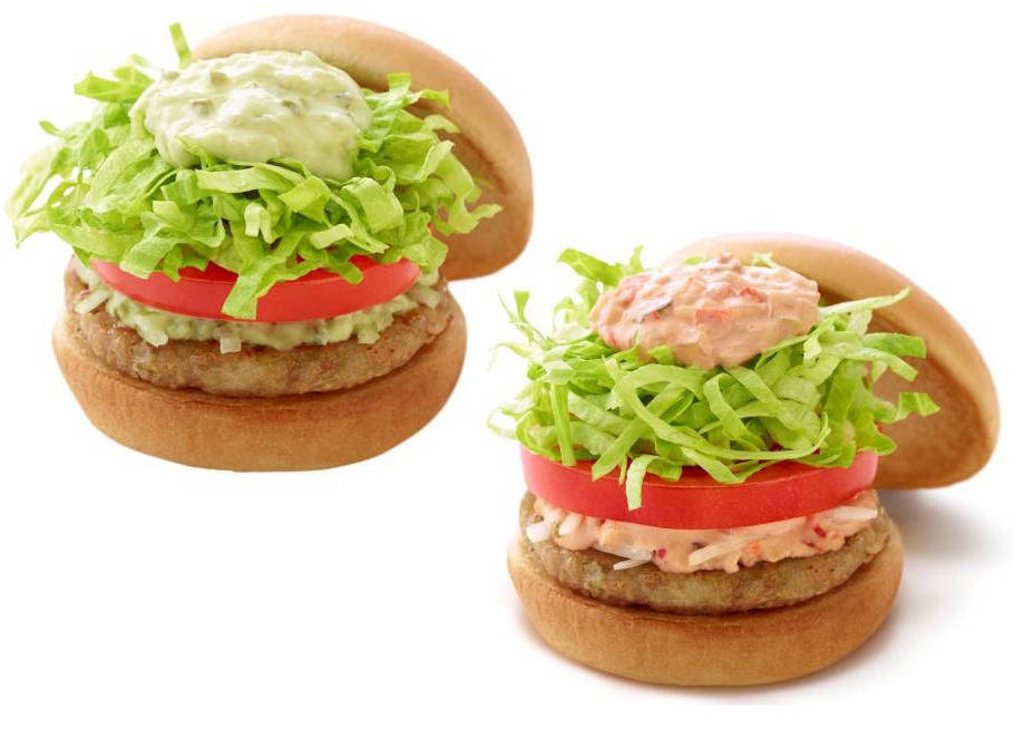 อันดับ 5 /290kcal /  Soy Patty Mos Veggie Burger with Aurora Sauce / Mos Burger