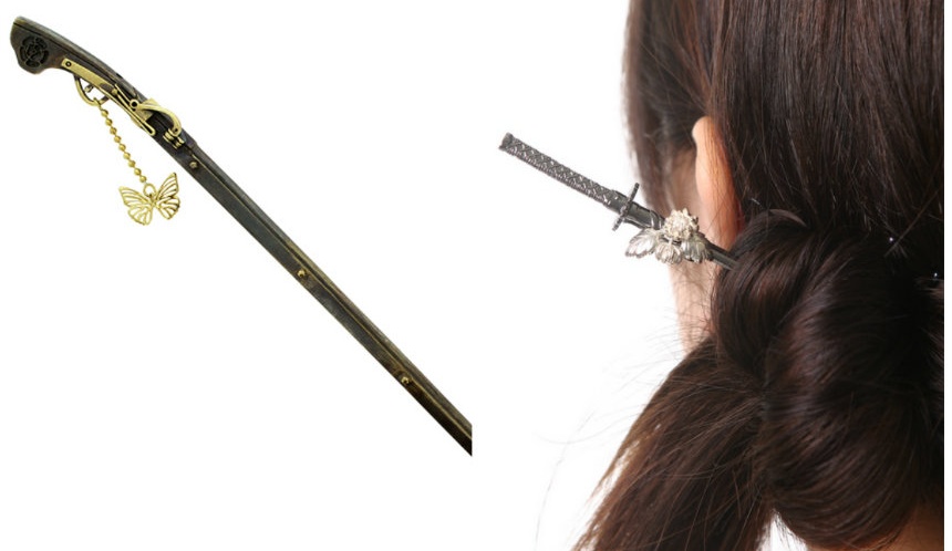 Pin Your Hair Up with Mini Japanese Weapons
