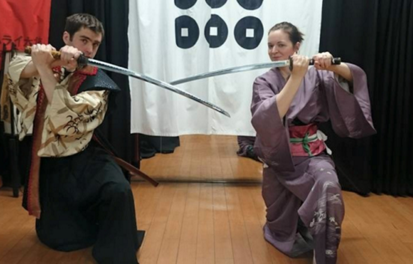 오사카에서 사무라이 칼싸움&기모노 체험