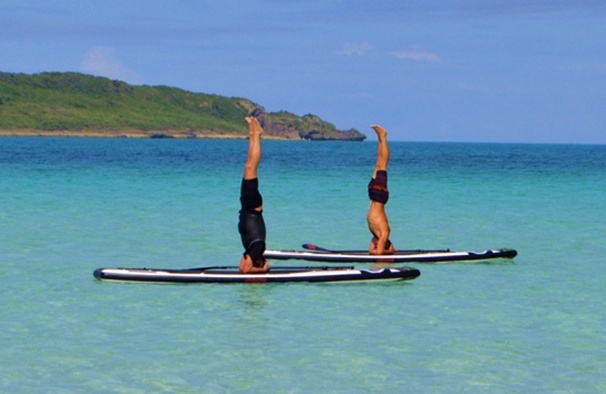 Stand-up Paddle Boarding & Yoga Poses on Miyako Island