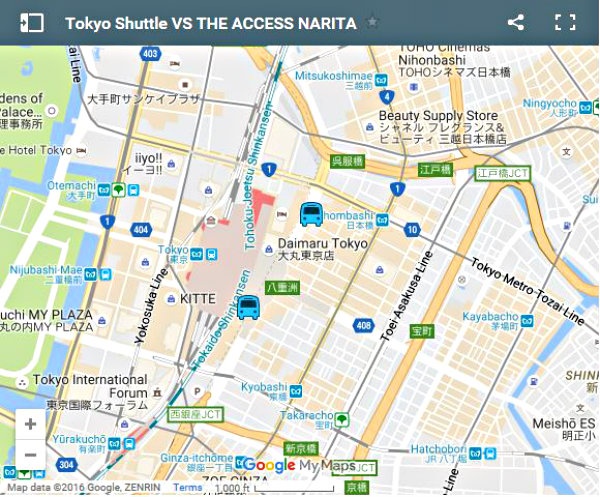 3. Location of Tokyo Bus Stop