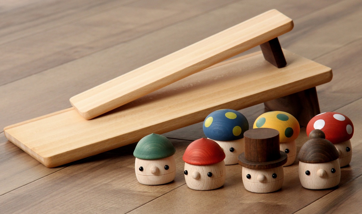 1. Wooden Acorn & Mushroom Toys