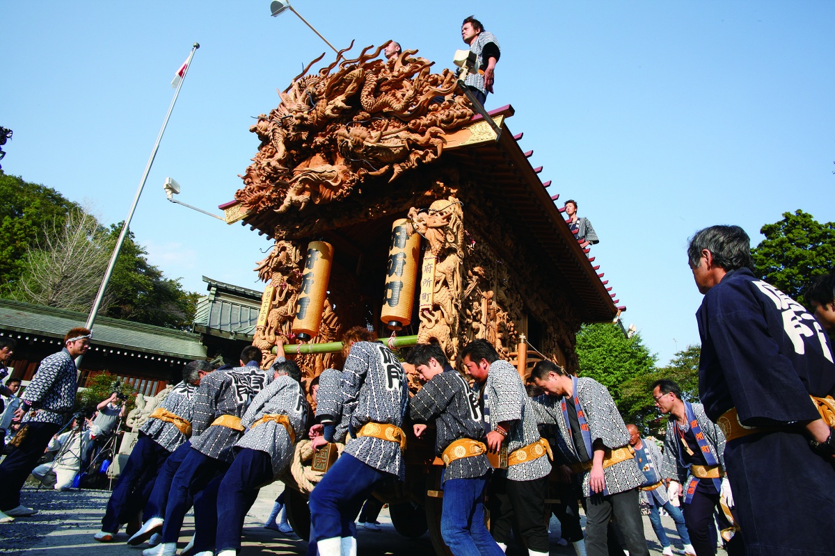 鹿沼今宫神社祭的雕刻屋台游行