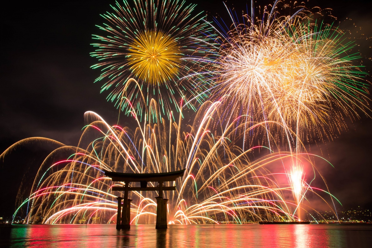 3. Miyajima Water Fireworks Festival (Hiroshima)