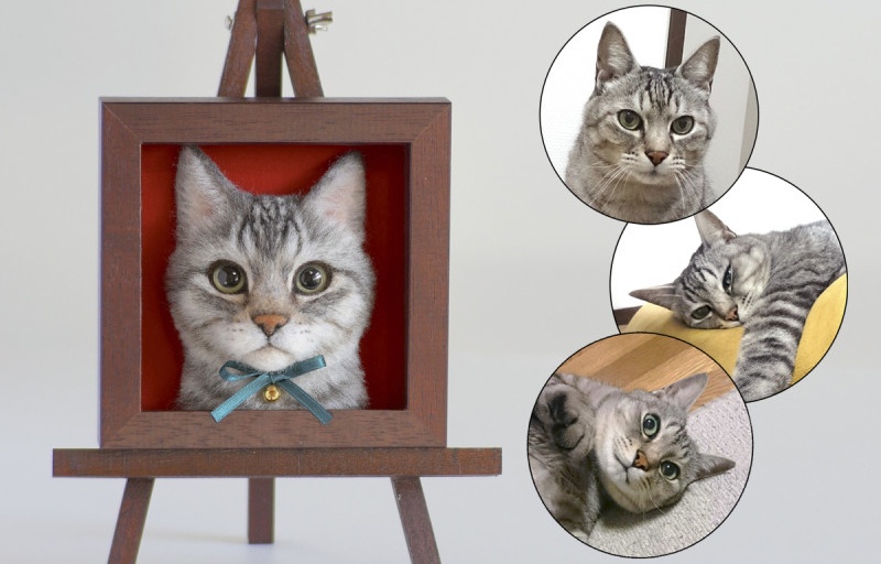 Wakuneco Makes Heart-'felt' Portraits of Cats