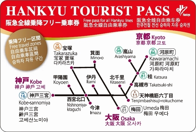 4. ฮันคิว ทัวร์ริส พาส (Hankyu Tourist Pass)