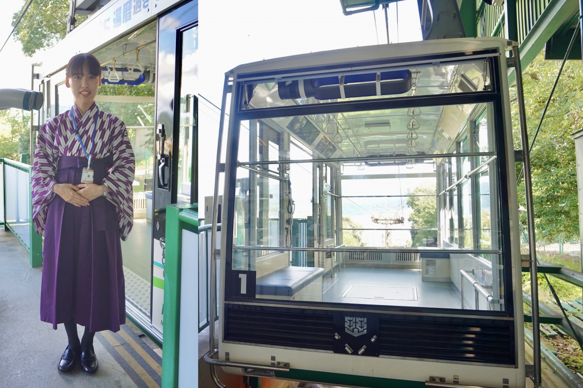 乘坐纜車登上百選名城之一的「松山城」去！