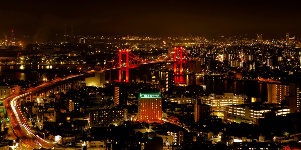 九州地区北九州的夜景